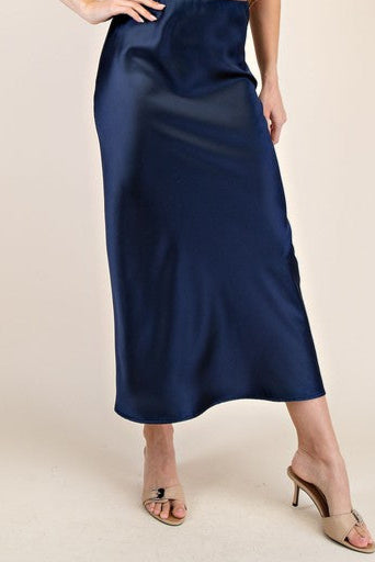 "Oh So Elegant" (Navy) Slip Skirt