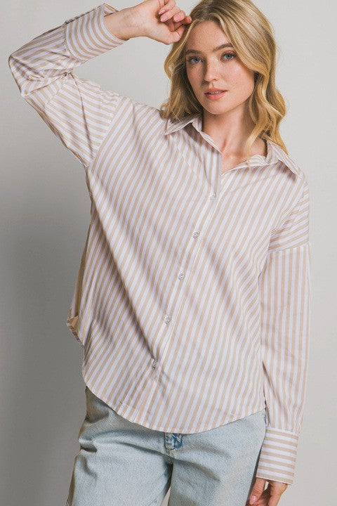 "Ocean Ready" (khaki) top