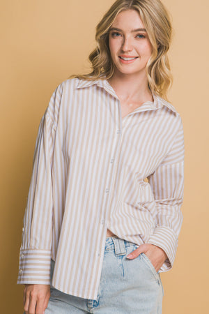 "Ocean Ready" (khaki) top