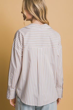 "Ocean Ready" (khaki) top