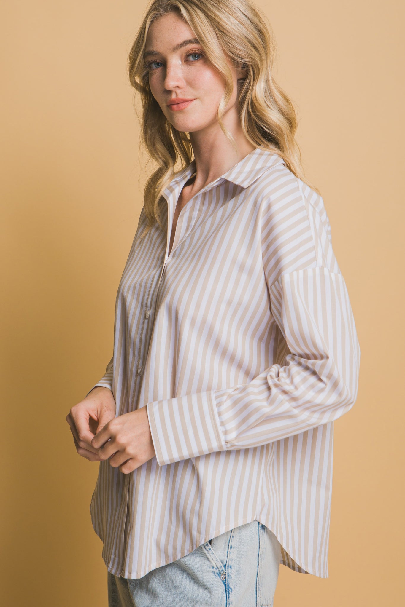 "Ocean Ready" (khaki) top