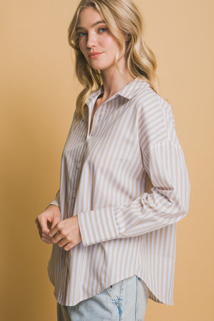 "Ocean Ready" (khaki) top