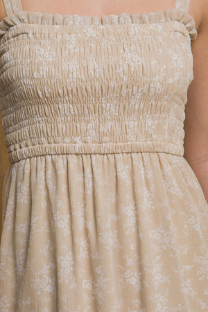 "Vintage Florals" (sand) jumper dress