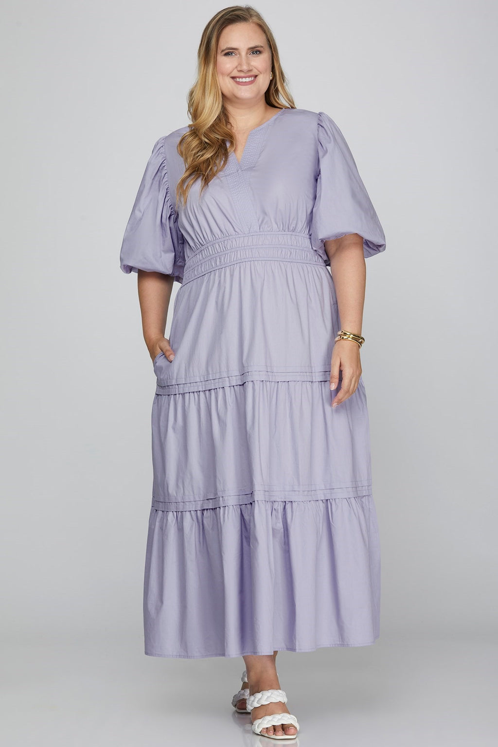 "Oh Darling its Spring" (Lilac) Plus Dress