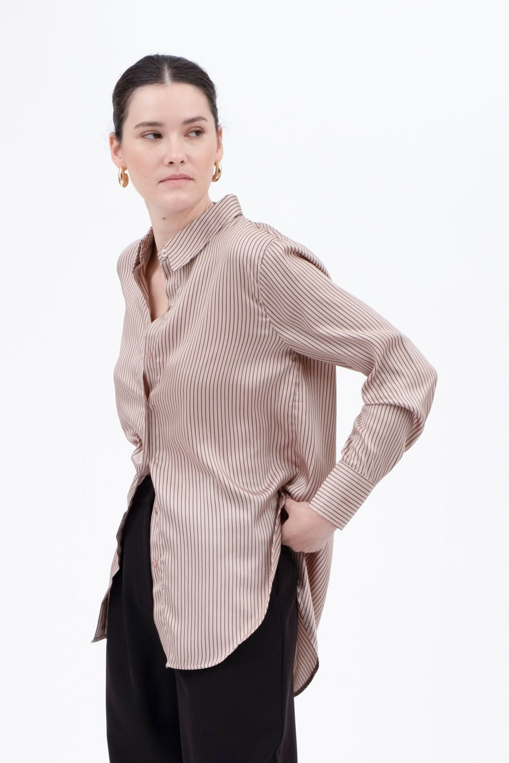 "Luxery Lines"(light mocha) top