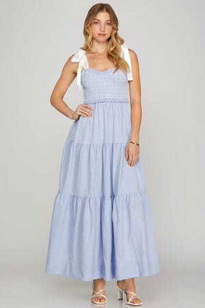 "Love in the Spring" (Sky Blue) Jumper Dress