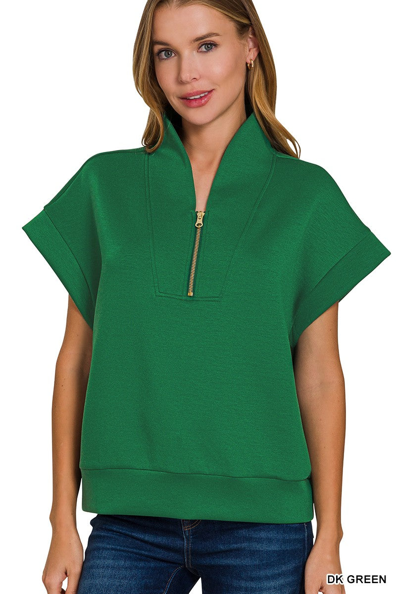 "Weekend In Fall Zip" (dk green) vest