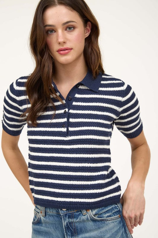 "Boho Babe" (navy) top