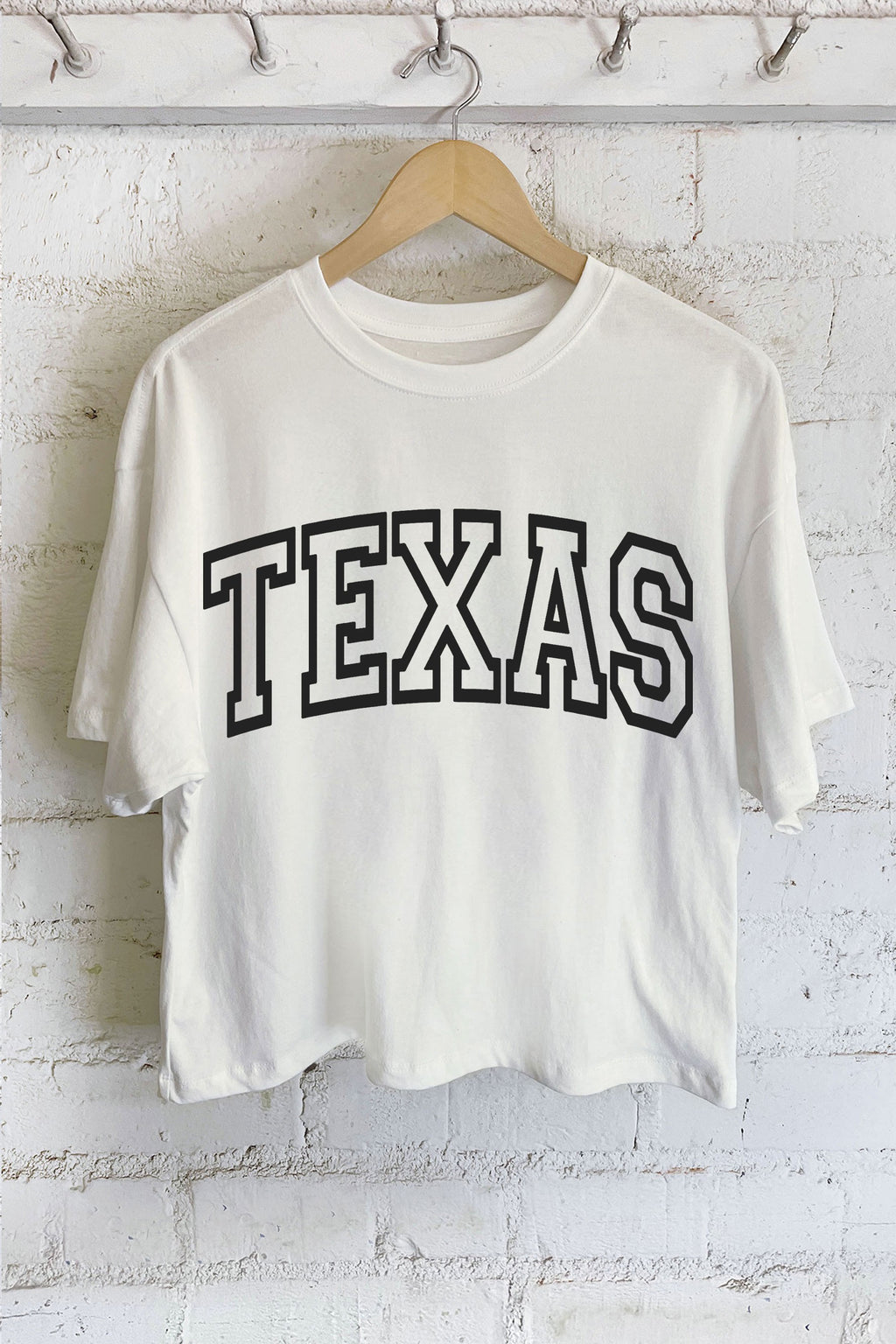 "TEXAS" long crop (natural) t-shirt