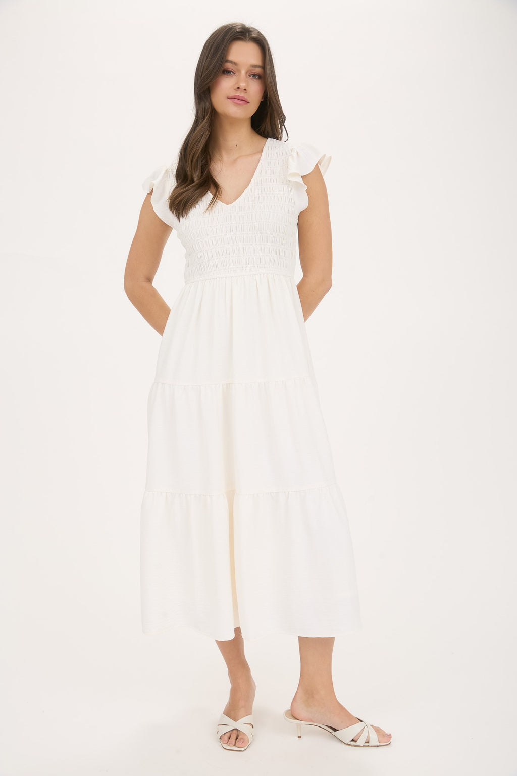 "For Reasons Unknown" (cream) dress