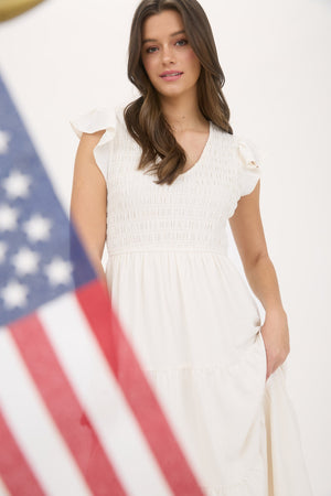 "For Reasons Unknown" (cream) dress