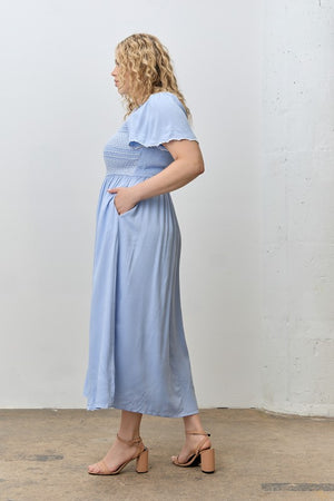 "Spacious Skies" (Lt. blue) reg & plus dress