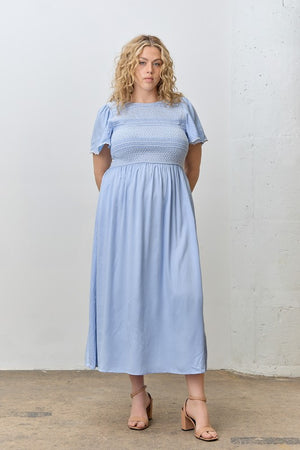 "Spacious Skies" (Lt. blue) reg & plus dress