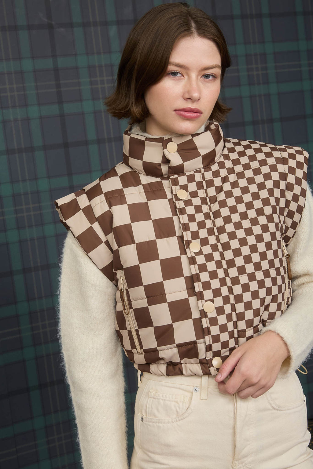 "Espresso Squares" vest