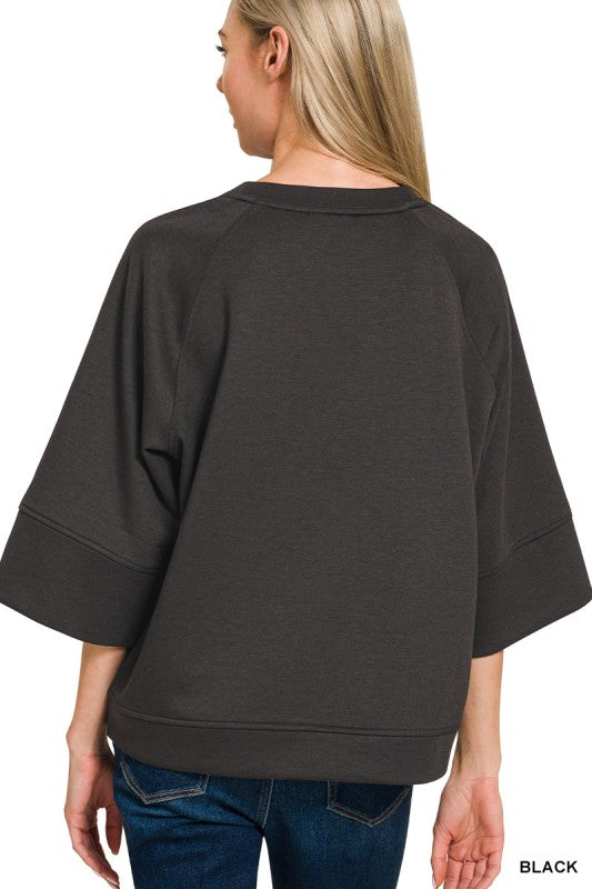 "The Weekender Pullover " (black) top