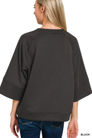 "The Weekender Pullover " (black) top