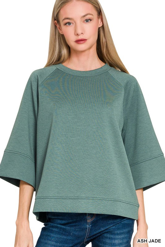 "The Weekender Pullover " (ash jade) top