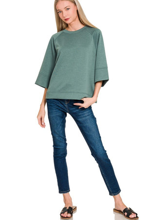 "The Weekender Pullover " (ash jade) top