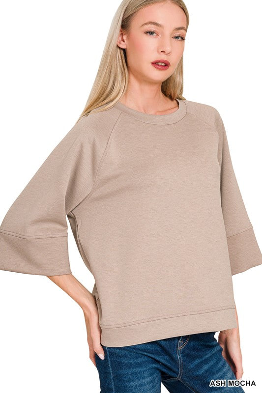 "The Weekender Pullover " (ash mocha) top