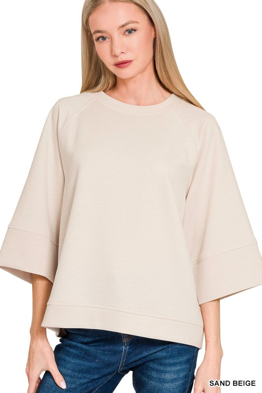 "The Weekender Pullover " (sand beige) top