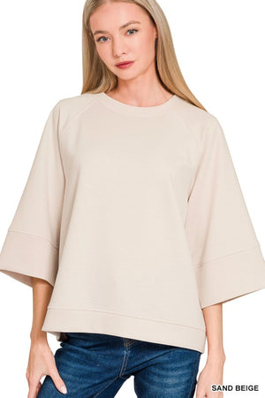 "The Weekender Pullover " (sand beige) top