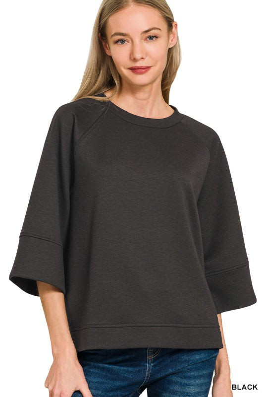 "The Weekender Pullover " (black) top
