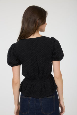 "Puffed And Pretty" (black) top