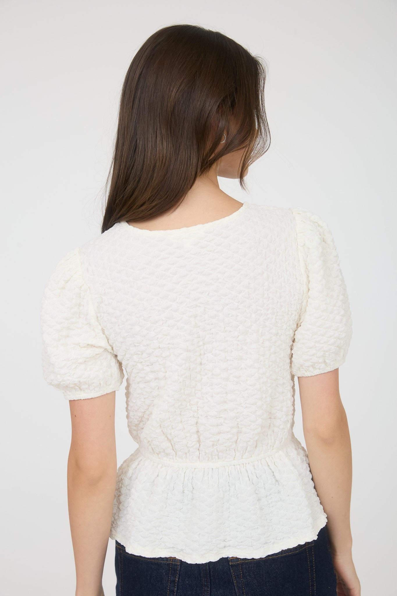 "Puffed And Pretty" (cream) top