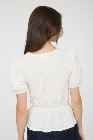 "Puffed And Pretty" (cream) top