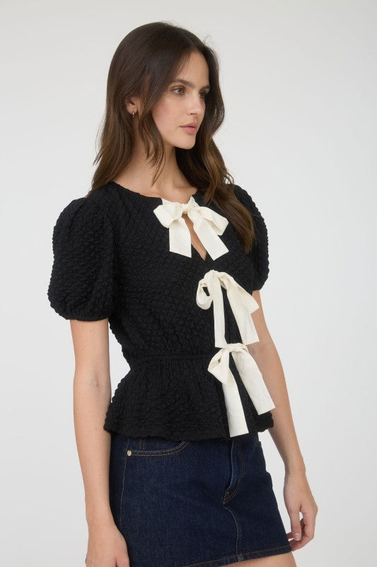 "Puffed And Pretty" (black) top