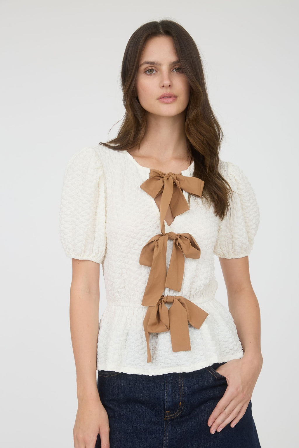 "Puffed And Pretty" (cream) top