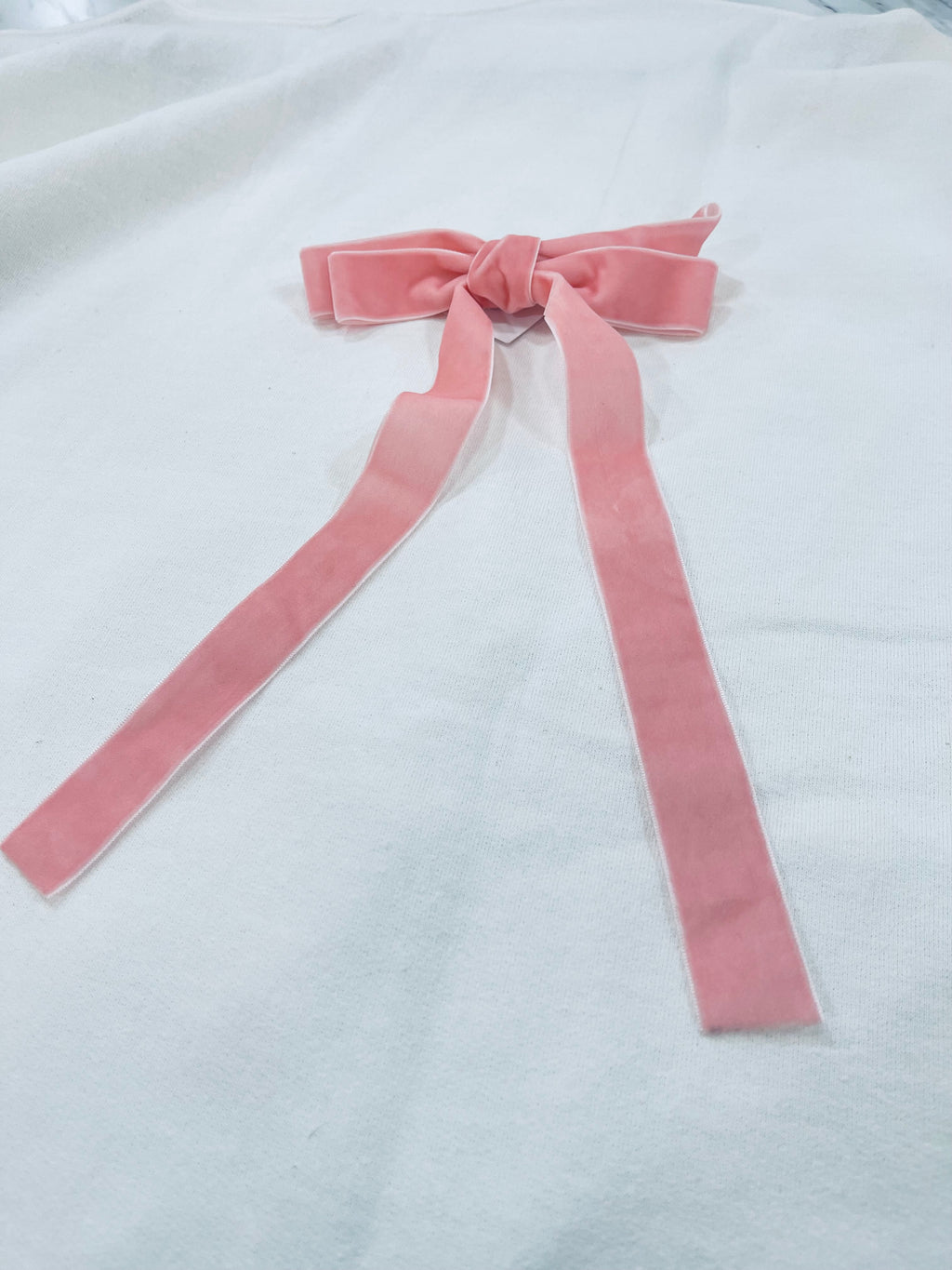 "Velvet Trails"(soft pink)bow