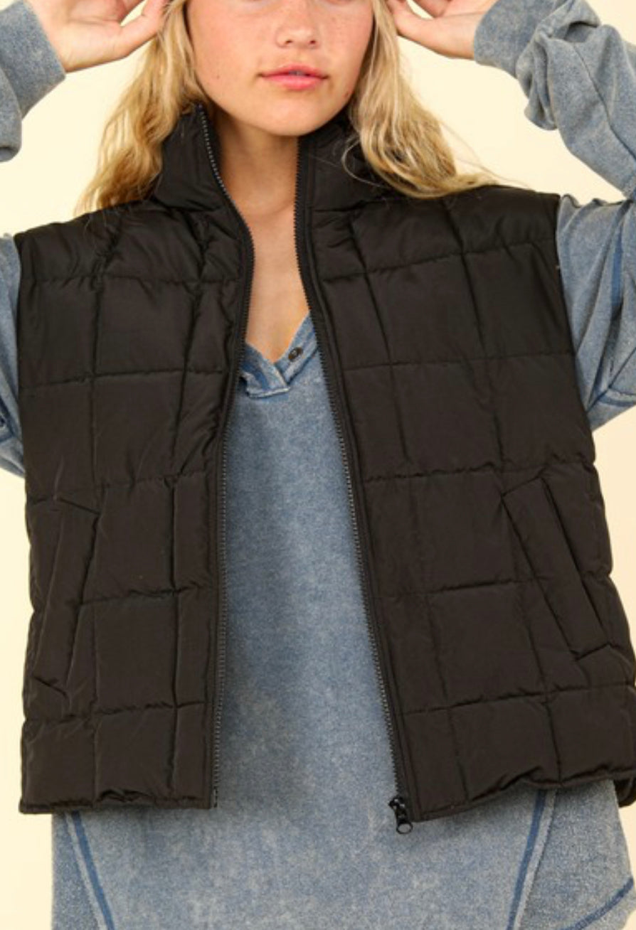 "Cozy Winter" (black) puffer vest