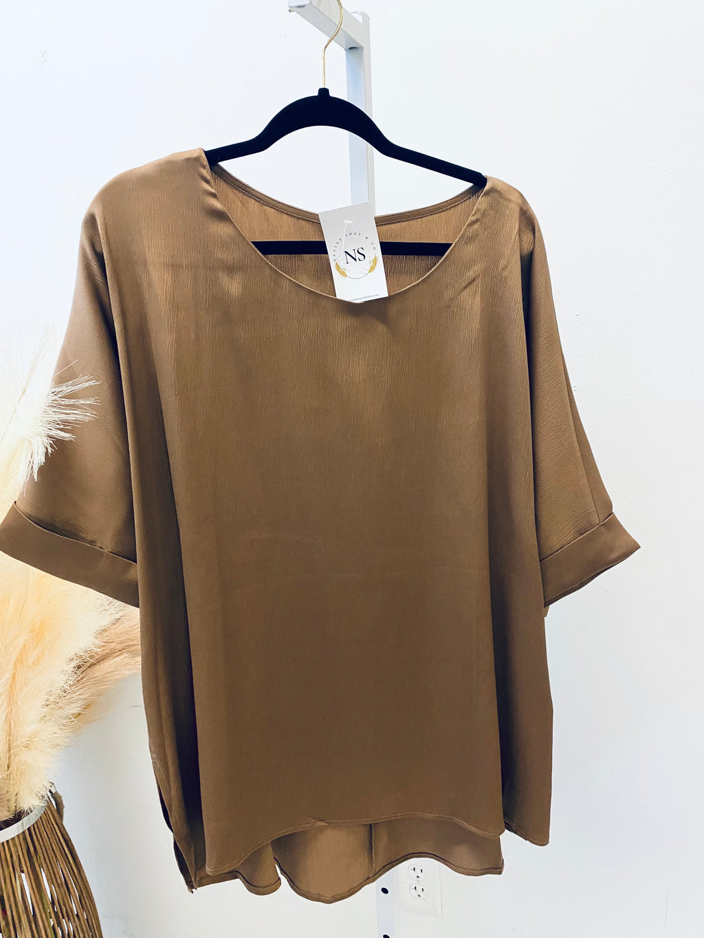 Business Casual" (Mocha) Plus Top