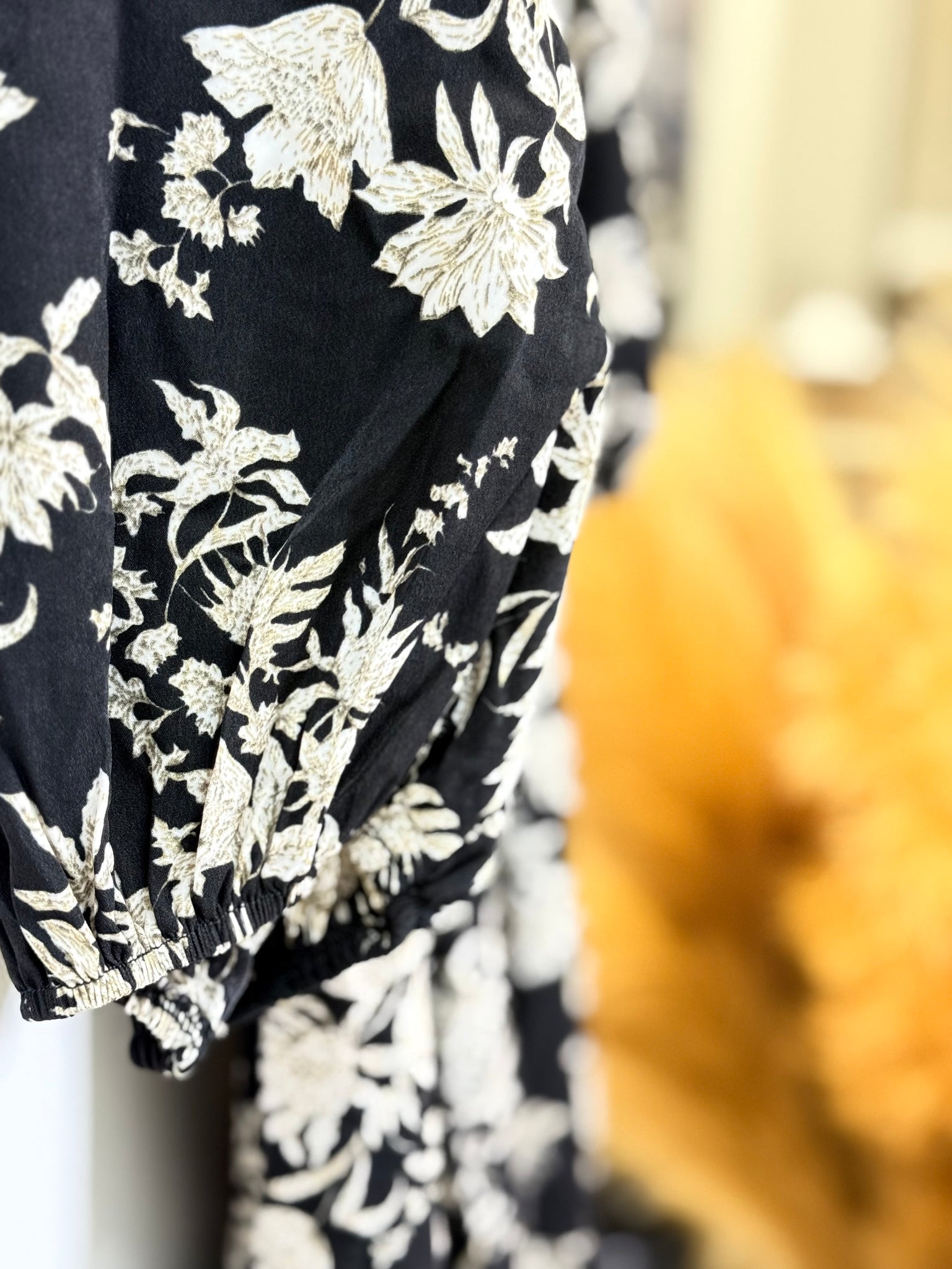 "Floral Reverie" (black) reg & plus dress