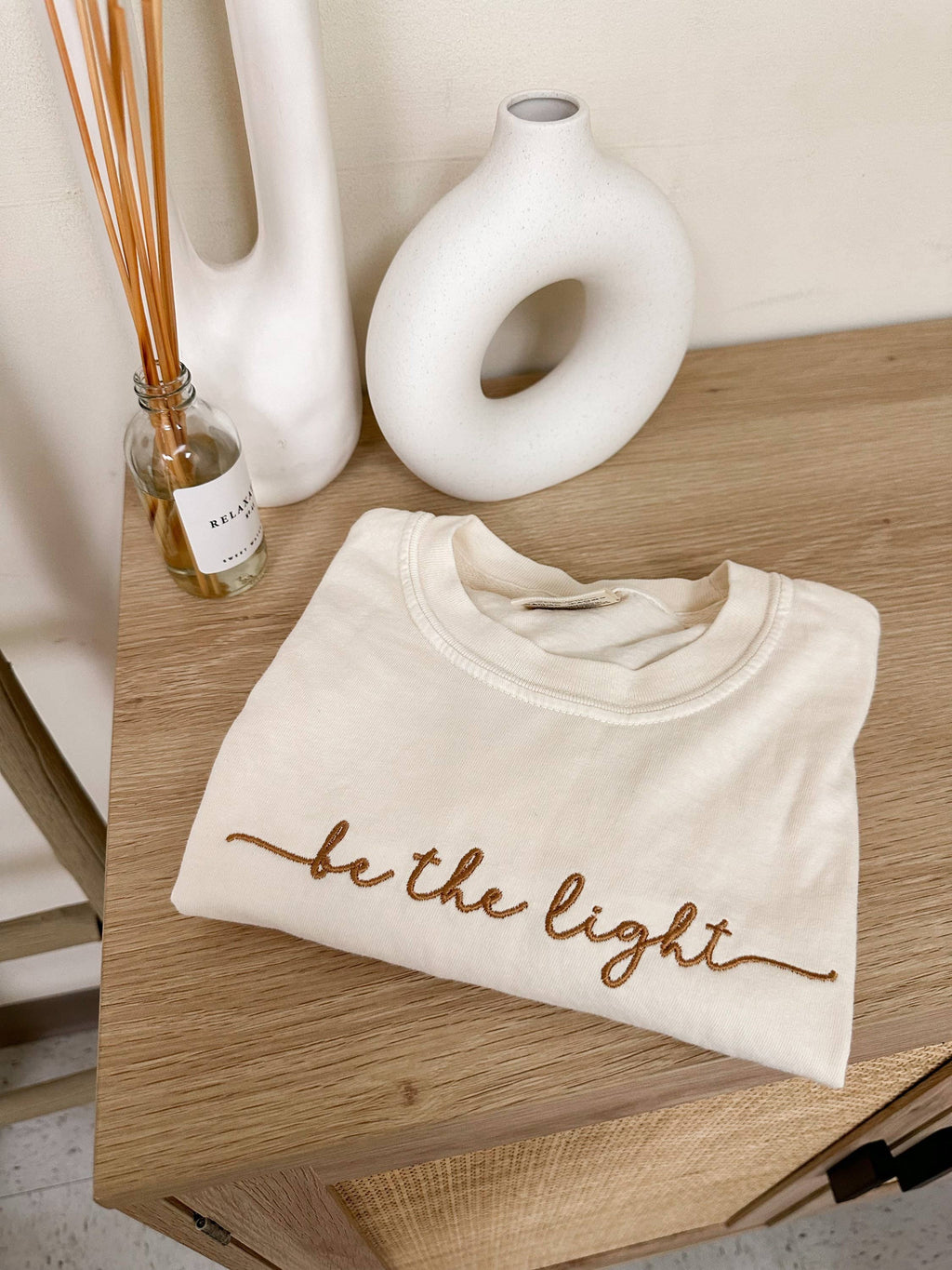 Embroidered Be The Light Tee