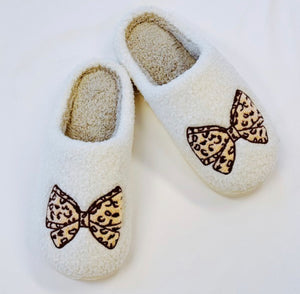 "Cozy Bows" House Shoes (Cheetah)