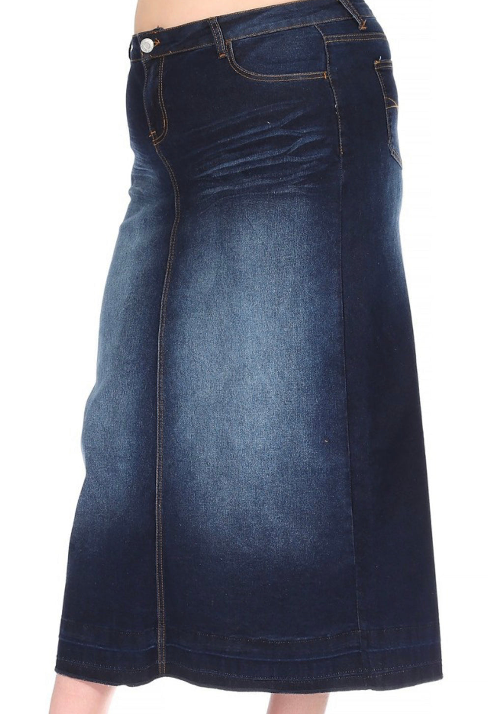 "Dark Denim Days" long plus Be-Girl skirt