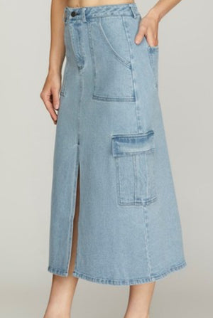 "Indigo Charm" denim skirt