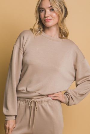 "From My View" (taupe) sweater