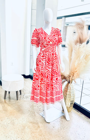 "Free To Thrive" (red) dress