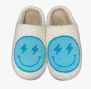 "Smiling Is The New Trend" (blue) house shoes