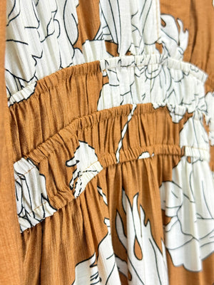 “Twilight Petals” (caramel) dress