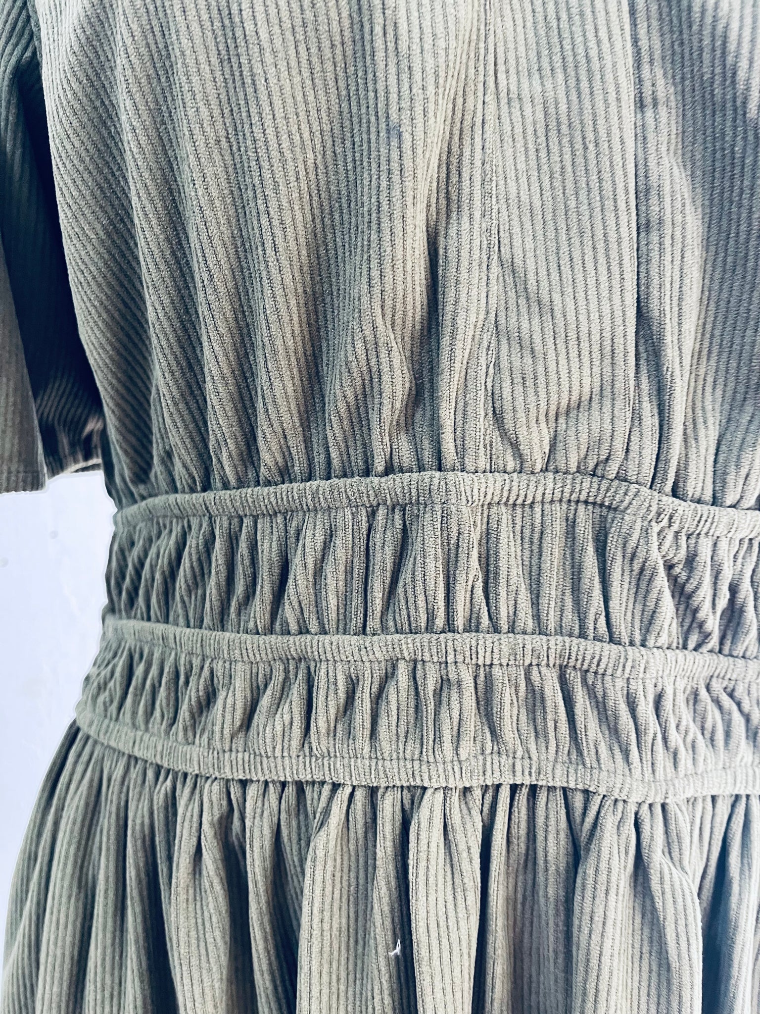 "Autumn Stroll" (olive) dress