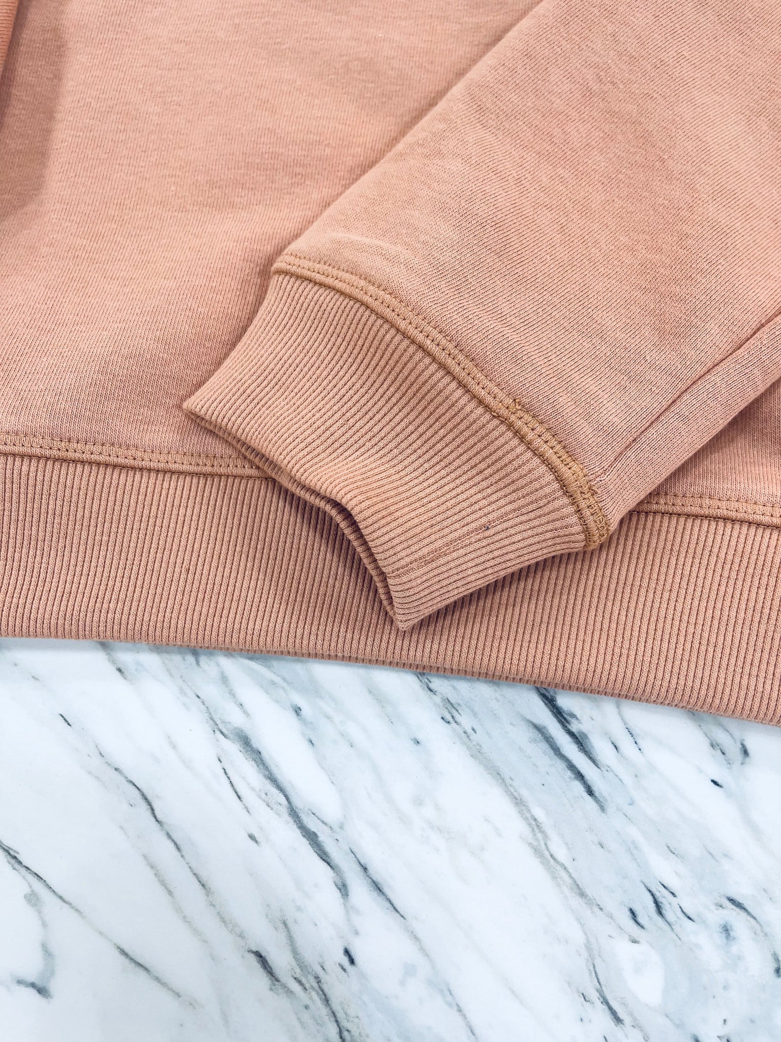 "Rainy Days" (clay) sweater
