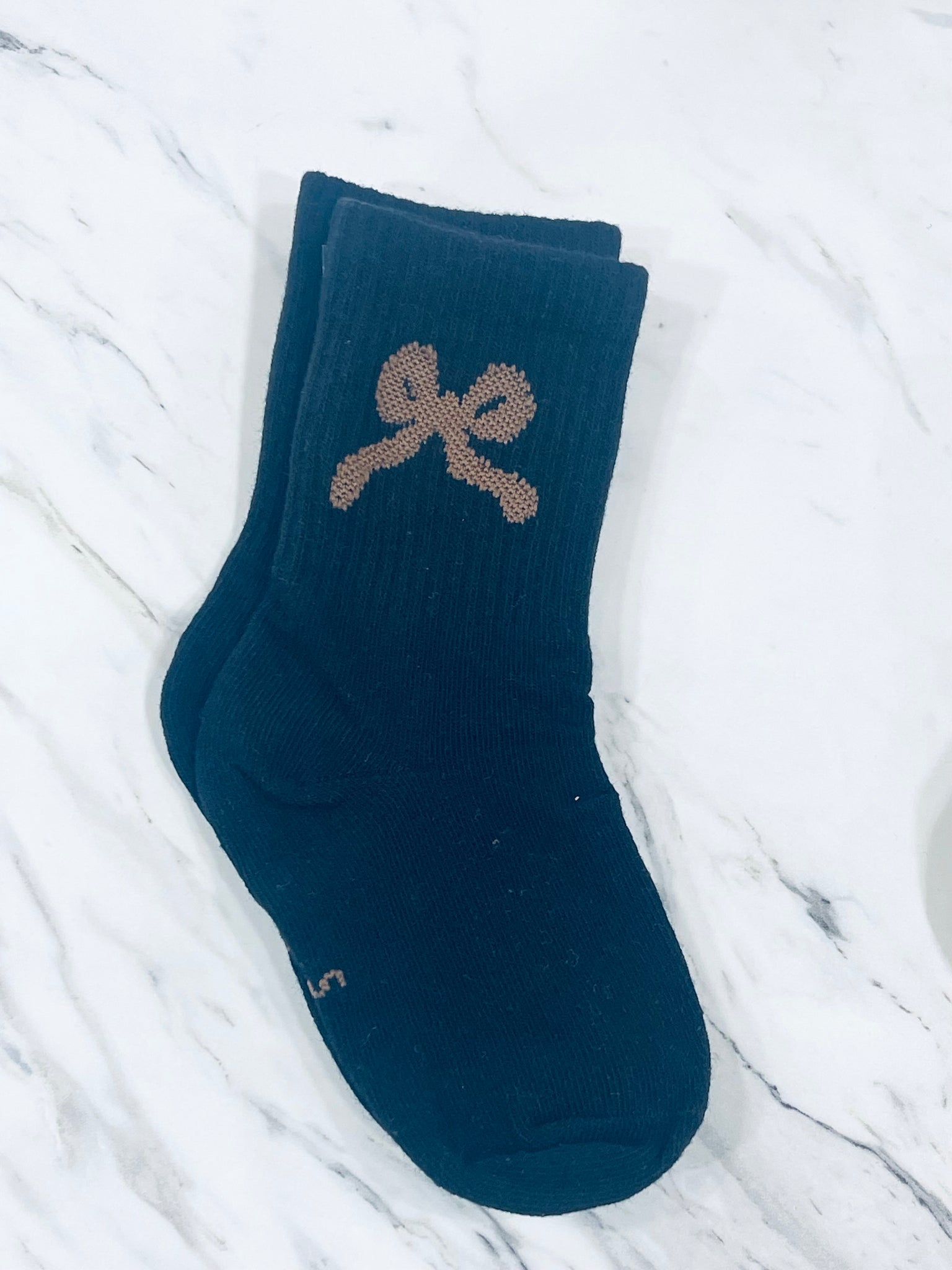 "Bow Comfort" (black) kid socks