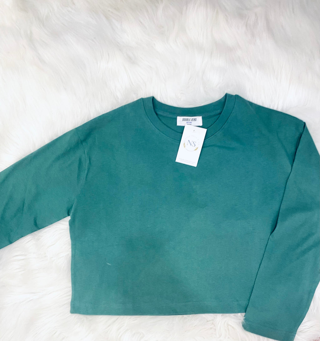 "Canceled Plans" (dusty green) knit top