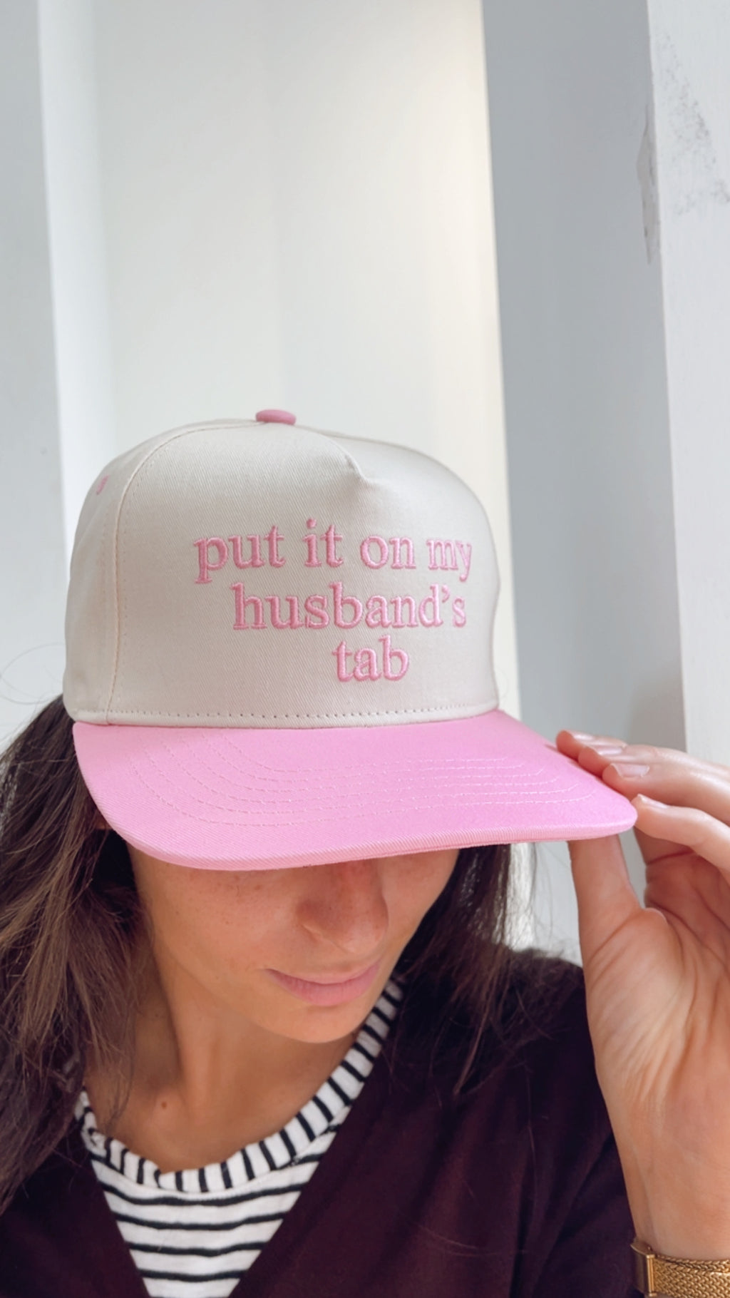 "Put it on my husbands tab" trucker hat