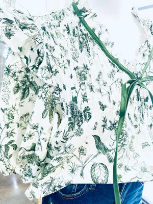 “Prairie Blossom” (green) top