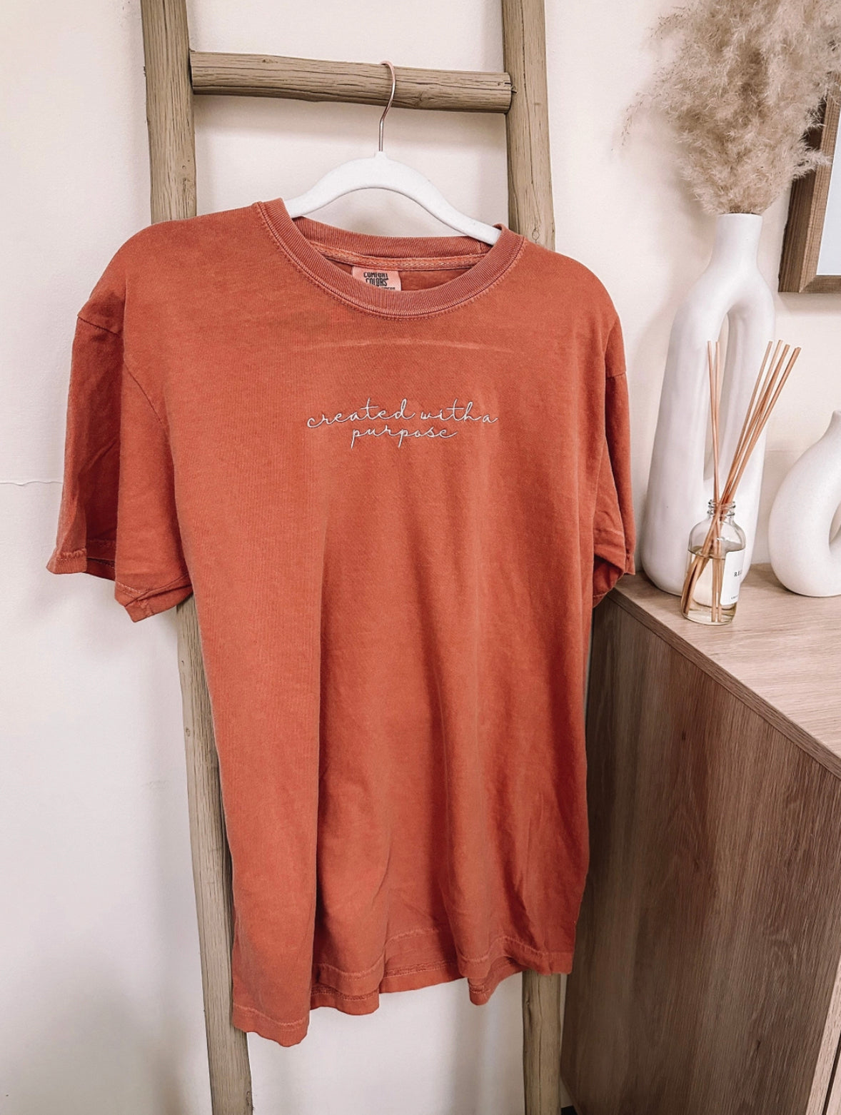 "Created With a Purpose" (Burnt Clay) Comfort Colors Tee